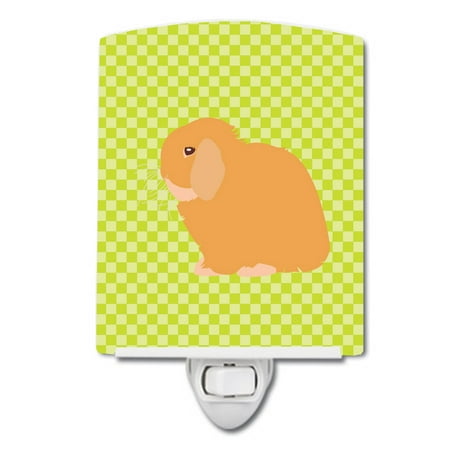 

Caroline s Treasures BB7794CNL Holland Lop Rabbit Green Ceramic Night Light 6x4x3 multicolor