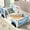 Blue, variant on Twin Size Blue Car-Shaped Bed with Wheels / Ideal for Bedroom, Quick Assembly