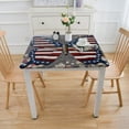 thumbnail image 3 of Tablecloth, Fitted Table Cover with Elastic for Tables, Blue Red Table Cloth Outdoor Dinning Party Tablecloths, 3 of 7