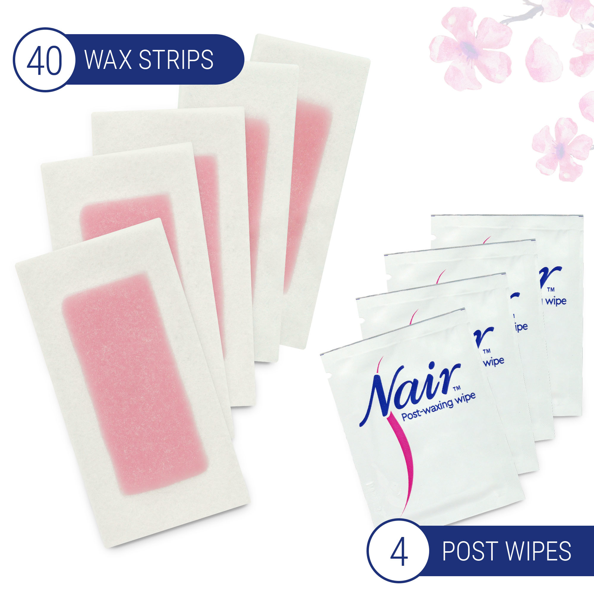 Nair Hair Remover Wax Ready Strips, Face and Bikini Hair Removal Wax Strips, 40 Count - image 5 of 12