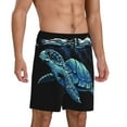 thumbnail image 3 of Rocae Ocean Turtle for Men's Soft Sleep Pajama Shorts, Waistband and Pockets, 3 of 9