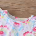 thumbnail image 3 of Summer Baby Girl Cute Tie-dye Romper Cotton Round Neck Fashion Gauze Skirt And Romper Outfits 0M-18M Baby Cothing W/ Headband, 3 of 7