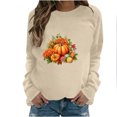thumbnail image 1 of Pisexur Chandail en Molleton d'Automne Halloween pour Femmes Manches Longues Col Rond Chandails en Molleton Mode Décontracté Surdimensionné Citrouille Graphique Chandails en Molleton Chandail Tops Grande Taille Chandail en Molleton P-3TG, 1 of 4