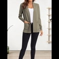 thumbnail image 4 of Cárdigan de Punto Abierto para Mujer, Larga y Bolsillo Caqui XL, 4 of 10