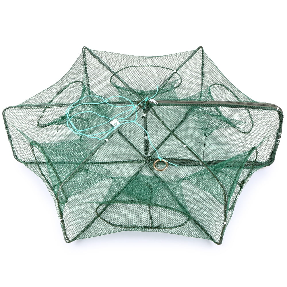 folded portable hexagon 6 hole automatic fishing shrimp trap fishing net N RAWI