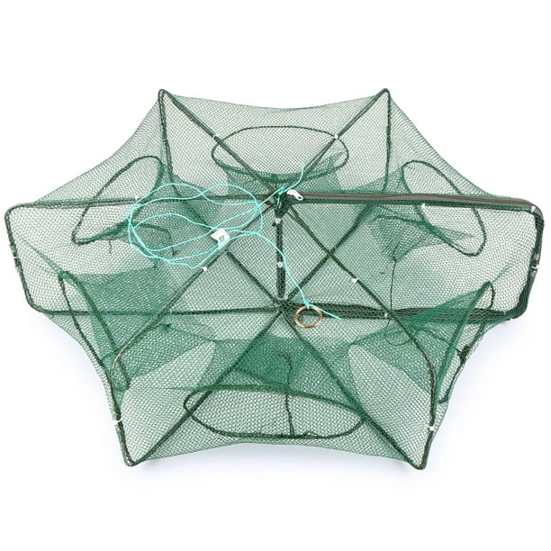 Foldable Fishing Net Hexagon 6 Hole Fishing Net Shrimp Cage Trap Minnow  Crab Baits Mesh Trap Net