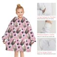 thumbnail image 6 of French Bulldog Cute Bone Paw Print Blanket Hoodies for Kids 6-13YR Oversize Wearable Blanket Hoodies for Boys Girls Teens, 6 of 7