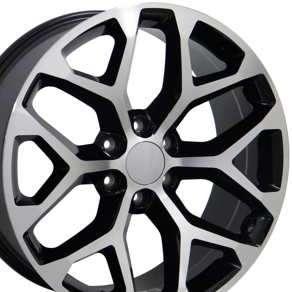 Partsynergy Replacement For 22 Rim fits 1999-2018 Chevrolet Silverado 1500 Black Machined 22x9 Aluminum Wheel