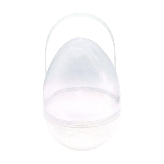 Openable Easter Egg with Handle, 9.8 Inch Large Fillable Surprise Egg Container for Gifts, Candy, Party Favors, Reusable, Clear