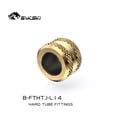thumbnail image 1 of Bykski B-FTHTJ-L12/14/16 PC Water Cooling Hard tube Fittings Connector For OD12mm 14mm 16mm Acrylic PETG Tube Gold For OD16mm, 1 of 4