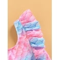 thumbnail image 4 of stylesilove Toddler Kid Girls Ice Cream Printed Ruffle 2pcs Bikini Set Flutter Tankini Swimsuit Bathing Suit Beach Swimwear (18-24 Months, Pink & Blue Mermaid), 4 of 7