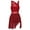 Red, variant on Miaeowve Women's Lyrical Dance Dress Ballerina Sleeveless Chiffon Asymmetric Skirted Leotard Performance Dancewear Wine Red L