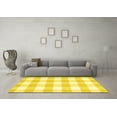 thumbnail image 3 of Ahgly Company Indoor Square Checkered Yellow Modern Area Rugs, 7' Square, 3 of 4