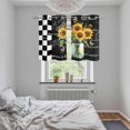 thumbnail image 5 of Sunflower Kitchen Curtains Small Short 39 Inch Length, Black White Check Farmhouse Bee Vase Floral Grommet Top Bedroom Living Room Curtains, Light Filtering Cafe Curtain Drapes 2 Panels Set 55''x39'', 5 of 9