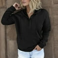 thumbnail image 3 of Povozer Women's Oversized Sweatshirt Casual Long Sleeve Button Henley Neck Pullover Tunic Tops Outfits(Black,L), 3 of 5