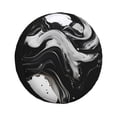 thumbnail image 1 of Fotbe Fluid Black White Paint Swirls Funda de Llanta de Repuesto con Estampado, Engrosada, Ajuste Universal para Jeep, Remolque, RV, SUV, Camión-14 inch, 1 of 6