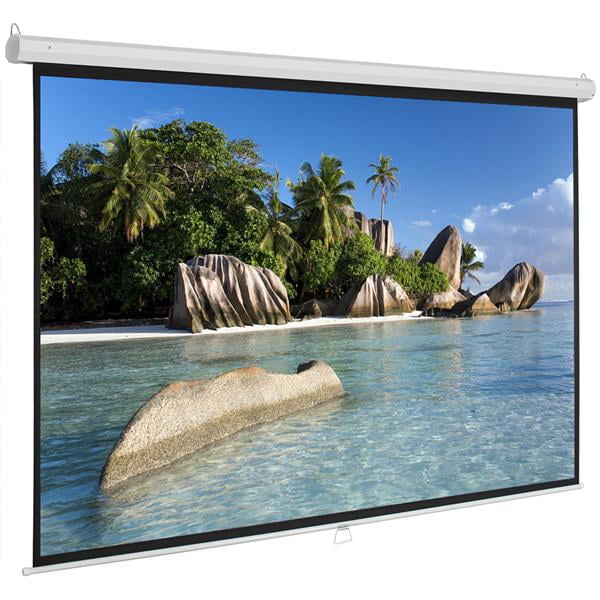 16:9 Manual 70'' Wall Projection Screen Projector Home Movie Matte White Dacron 