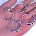 thumbnail image 3 of Thick Chunky Earrings Steling Silver Post Hoops Earrings For Women,Tube Hoops Earrings Hypoallergenic Lightweight Hoop Large Earrings 3cm 2Pcs, 3 of 7