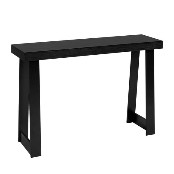 KFFKFF 46-inch Console Table, Modern Wooden Desk for Behind the Couch, Rectangular Entryway Table, Narrow Long Accent Stand for Hallway, Bedroom, Living Room, or Foyer, Simple Assembly, Black