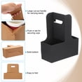 thumbnail image 3 of Uxcell 2 Cup Drink Carrier with Handle, Kraft Paperboard to Go Coffee Cup Holder, Portable Disposable Handled Drink Carriers Black 20, 3 of 7