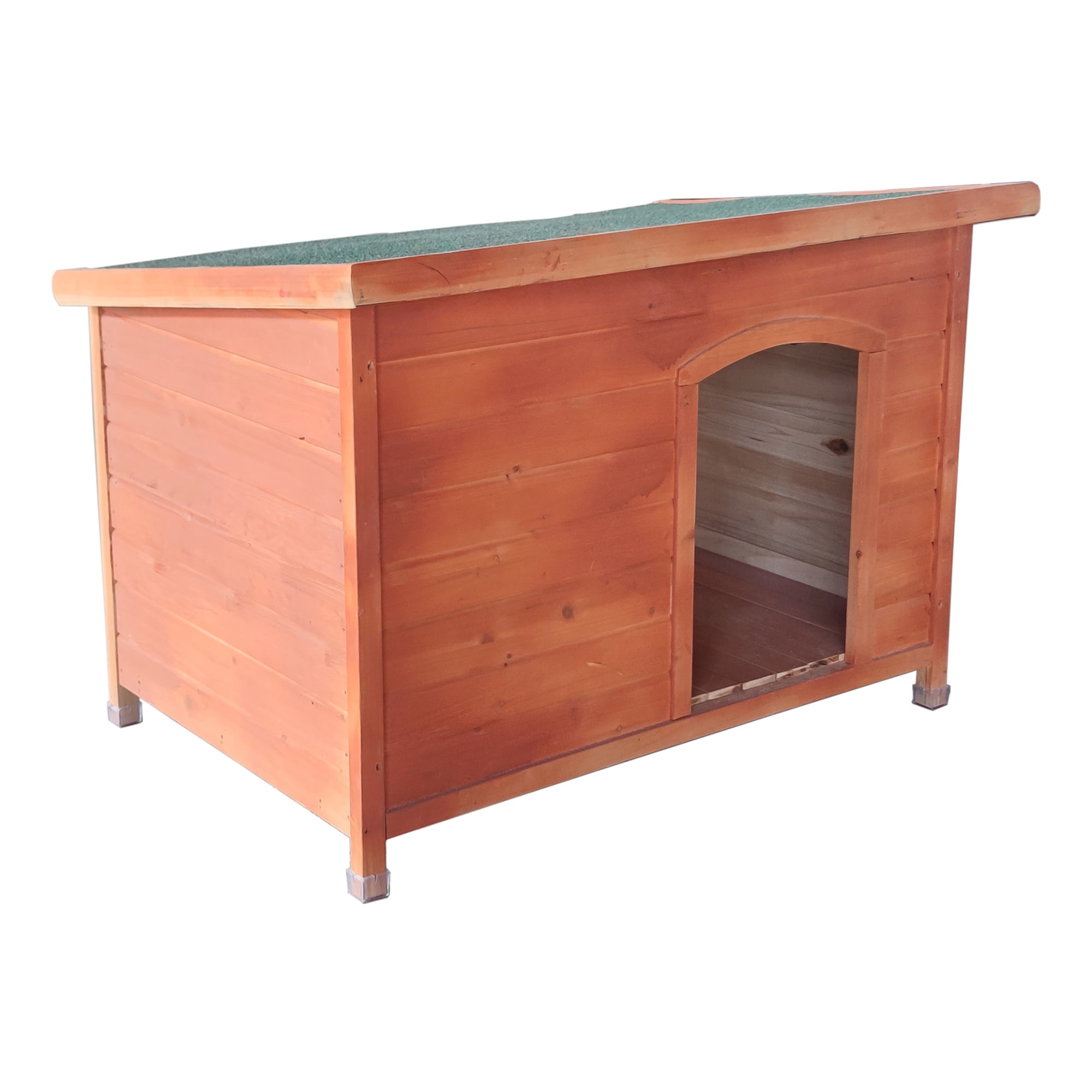 Pefilos 45" Outdoor Wood Dog Houses, Weatherproof Pet Cat House with Natural Door Cute Shelter Rabbit Hutch, Orange L Pefilos 45" Outdoor Wood Dog Houses, Weatherproof Pet Cat House with Natural Door Cute Shelter Rabbit Hutch, Orange L