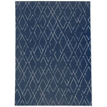 DIAMOND HATCH NAVY Outdoor Rug By Kavka Designs