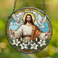 thumbnail image 2 of Lotusprinthandmade Jesus Faith and Hope Stained Glass Suncatcher for Window Hanging Cir4in, Christian Window Hanging Religious Decor, 2 of 6
