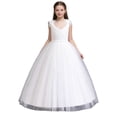 thumbnail image 4 of Pounoo Womens Evening Dresses Sleeveless Floral Embroidery Tulle Dress Bow Waist A Line Skirts Elegant Special Occasion Style (For Small Wearers) Gift, 4 of 9