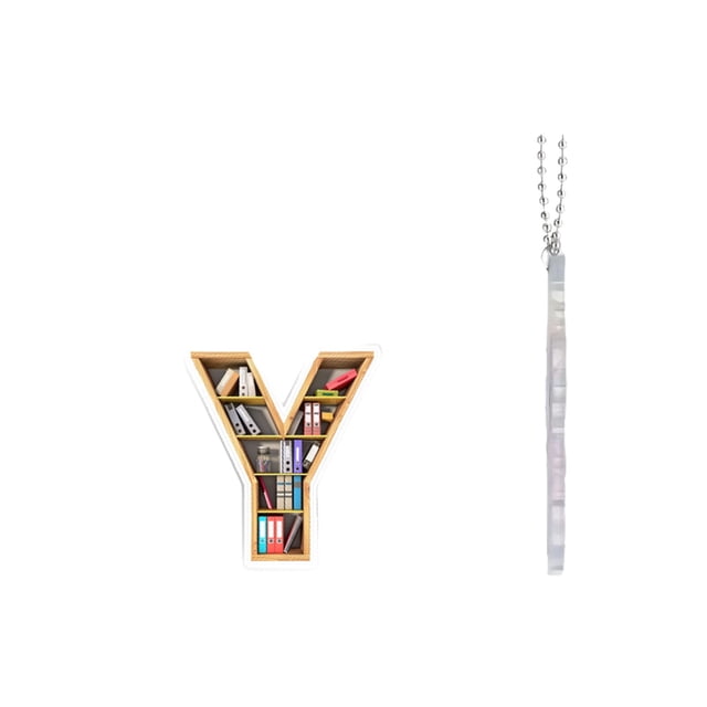 26 Letter Acrylic Keychain,Mini Bookshelf Pattern Letter Pendant,Colorful Versatile Hanging Accessory Personalized Key Bag Car Rearview Mirror Party Favors Gift for Book Lovers Daily Accessory