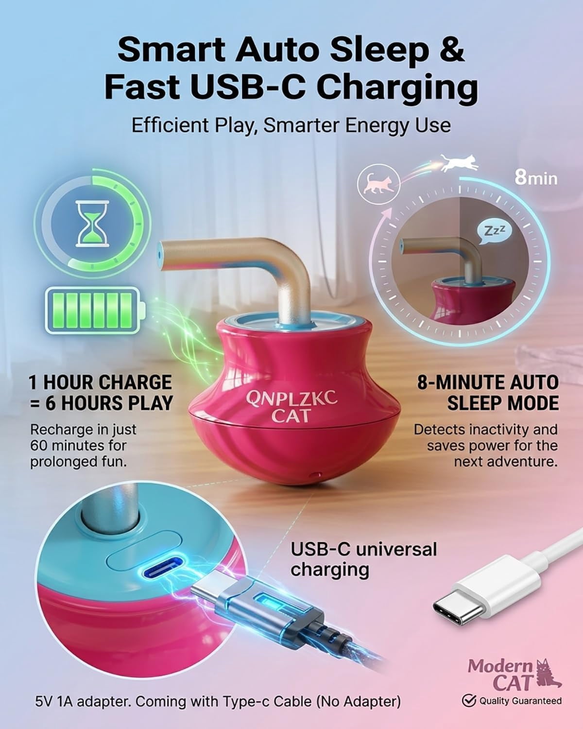 Automatic Cat Laser Pointer Toy Tumbler Design Rechargeable Interactive Pet