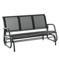 thumbnail image 3 of Outsunny Patio Glider Bench, Outdoor Porch Glider Swing with 3 Seats, Breathable Mesh Fabric, Metal Frame, Black, 3 of 10