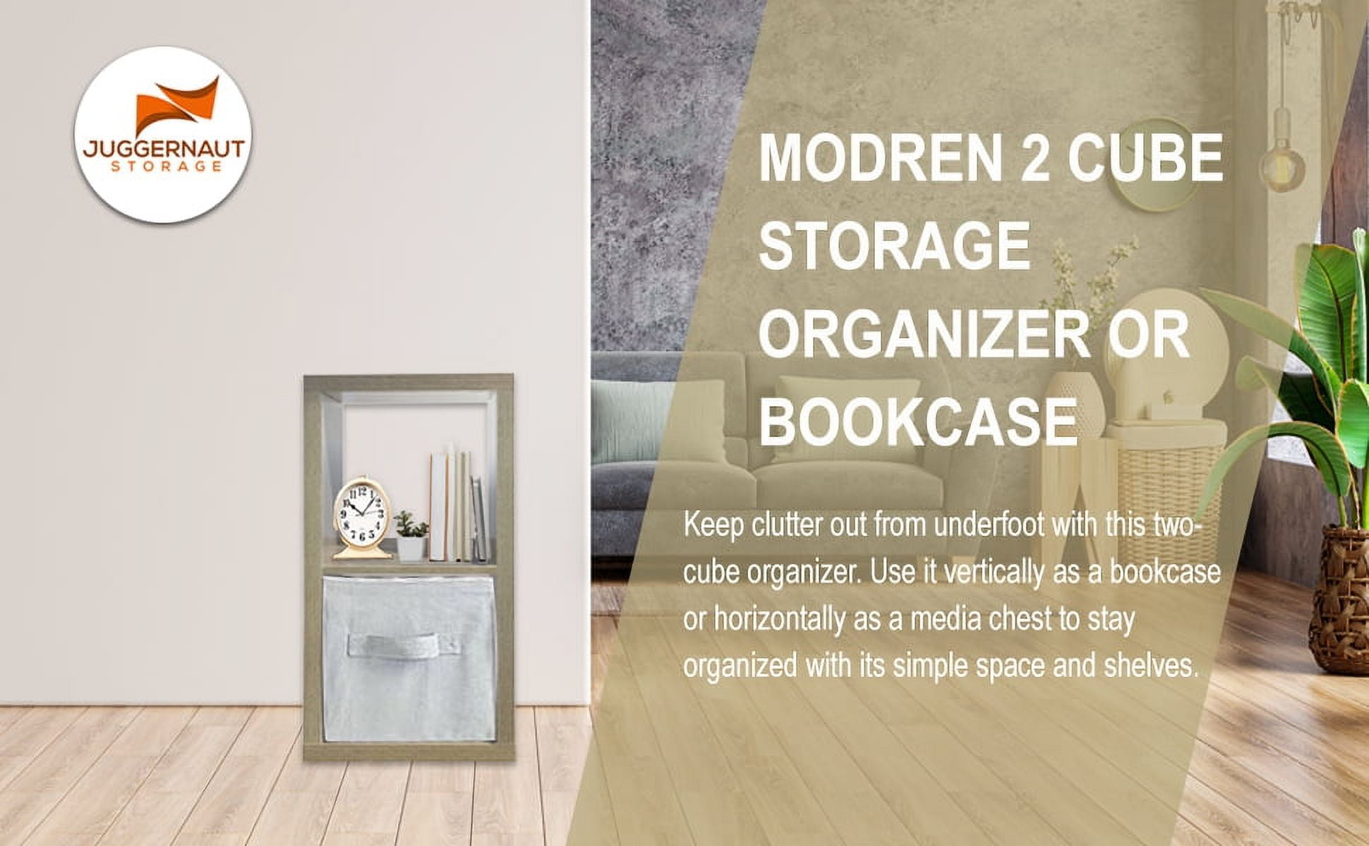 Juggernaut Storage 2-Cube Storage Organizer, Natural Oak