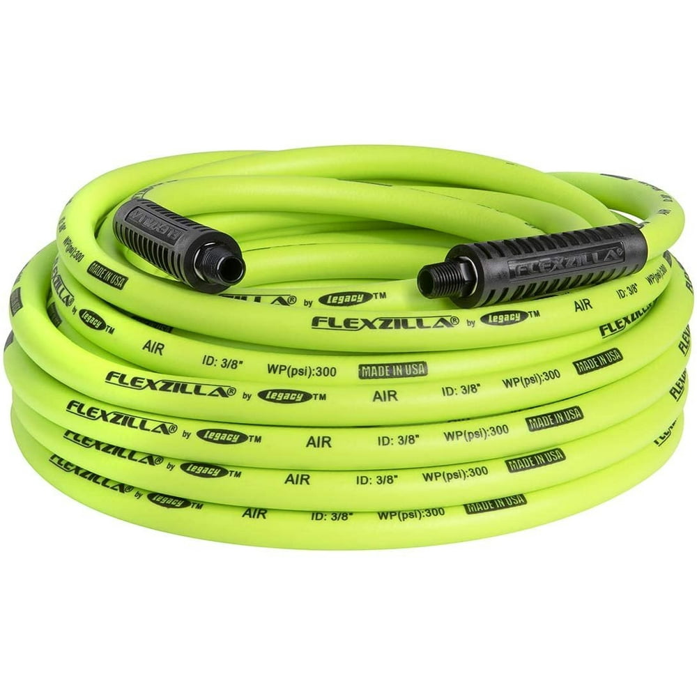Flexzilla Air Hose, 3/8 in. x 50 ft., 1/4 in. MNPT Fittings, Heavy Duty