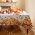 thumbnail image 1 of Softalker Thanksgiving Jacquard Rectangle Tablecloth, Fall Harvest Pumpkins Buffalo Plaid Table Cloth, Autumn Leaves Washable Table Cover for Holiday, Dining, Party Decor PumpkinPLD 60 x 102 Inch, 1 of 5