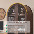 thumbnail image 5 of Arch Bookshelf with Storage Set of 2, Tall Bookcase with Glass Doors & Drawers, 5 of 7