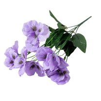 Holloyiver Artificial Pansy Flowers, UV Resistant Plastic Plants Fake Silk Faux Flowers for Outdoor Planters, Home Indoor Outside Garden Porch Window DIY Decoration (Purple)