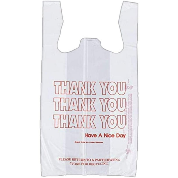 Netko Thank You Shopping Bags Plastic Grocery Reusable White Bags T