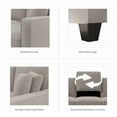 thumbnail image 5 of Stockton 111W L Shaped Sectional Couch in Beige Herringbone Fabric, 5 of 11