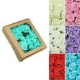 thumbnail image 3 of Flores de rosas falsas, decoración suave, adecuada para pasteles, flores, fiestas, regalos, accesorios Azul claro, 3 of 9