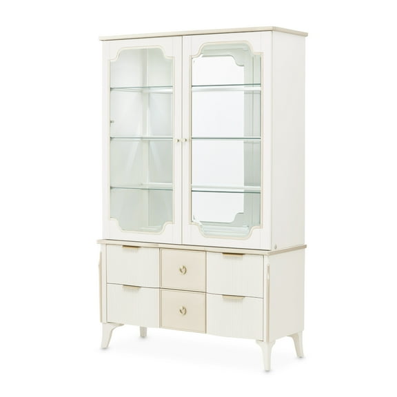 La Marisia Display Cabinet with LED Lighting - Creamy Pearl