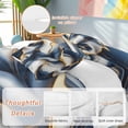 thumbnail image 3 of Navy Blue Marble Duvet Cover Set, Gold Modern Art Soft Duvet Cover Twin Size Bedding Set 4 Pieces, 1 Quiltcover and 2 Pillowcases with Zipper, 1 Bed Sheet for All Seasons, 3 of 9