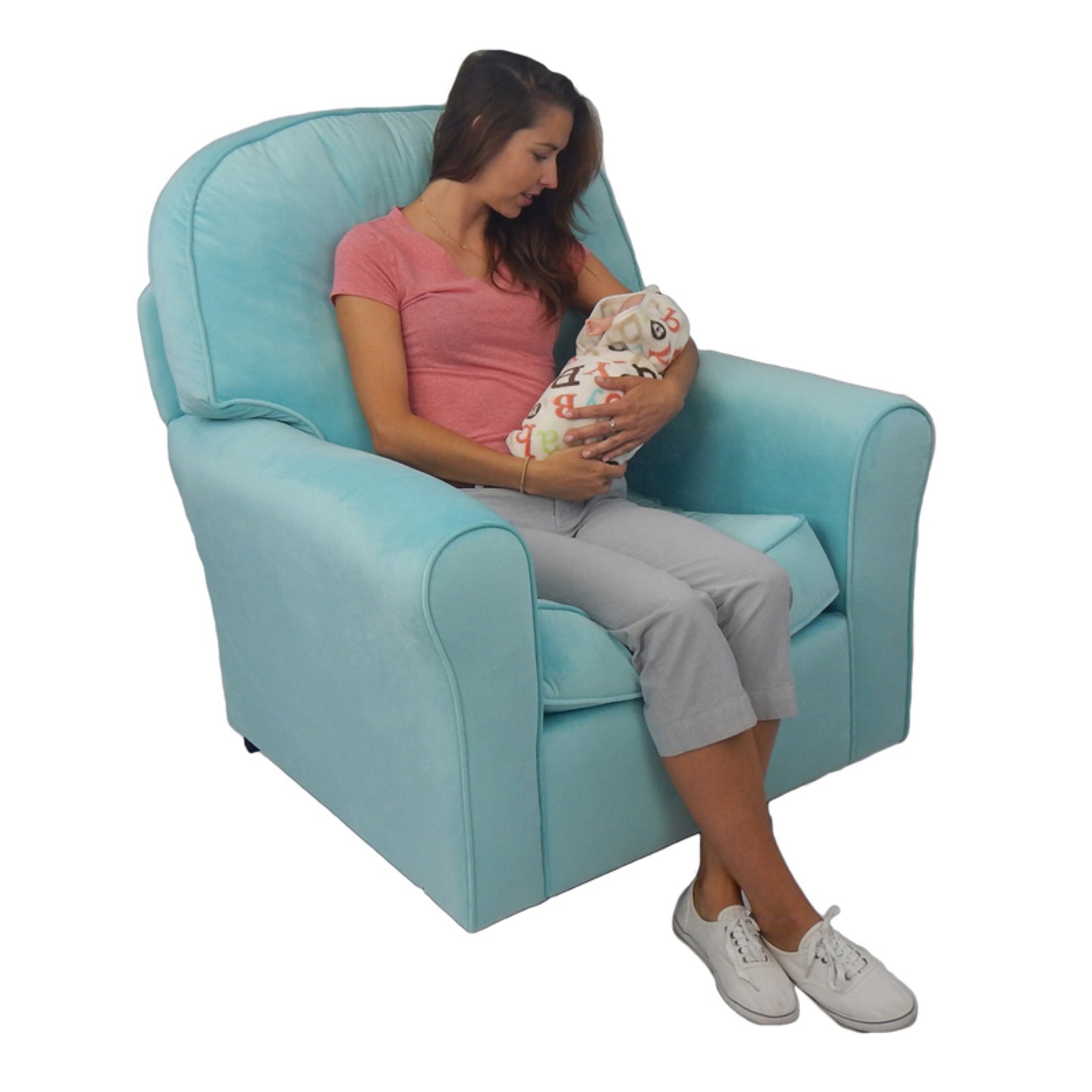Beverly Fine Furniture 45344 Comfy Cozy Glider Grey Velvet