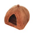 thumbnail image 4 of Cat Bed cushion with Non Slip Bottom Comfortable Play Puppy Tent Semi Enclosed Warm Calming for Kitten Puppy Indoor Cats Dogs Rabbits , Brown L, 4 of 10