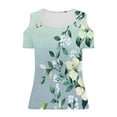 thumbnail image 3 of ATENAR Womens Shirts Summer Short Sleeve T Shirts for Women Casual Tee Mint Green XL, 3 of 6
