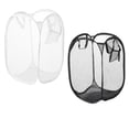 thumbnail image 1 of Cesto para la ropa sucia plegable. Cesto para la ropa sucia emergente de malla, con asa duradera, fácil de abrir y plegar para almacenamiento plano., 1 of 6