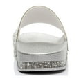 thumbnail image 4 of Dakaela Womens Platform Sandals Rhinestone Slip on Slide Sandal Open Toe Beach Walking Slipper Shoes, 4 of 6