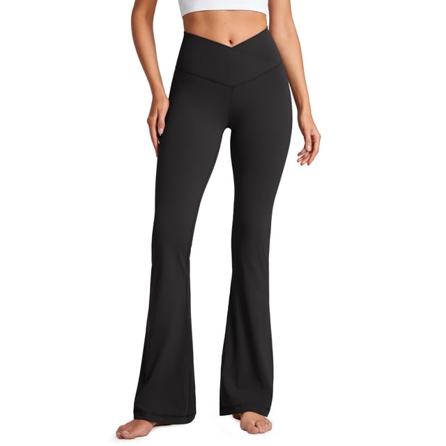Pantalones CRZ YOGA Butterluxe tiro alto acampanados negros 84 cm