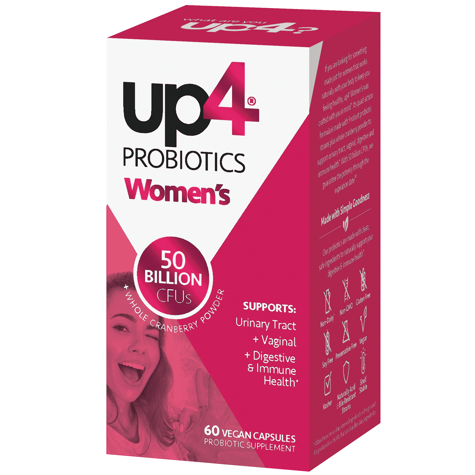 up4 Probiotic Supplement for Women, Gluten Free, 60 Count