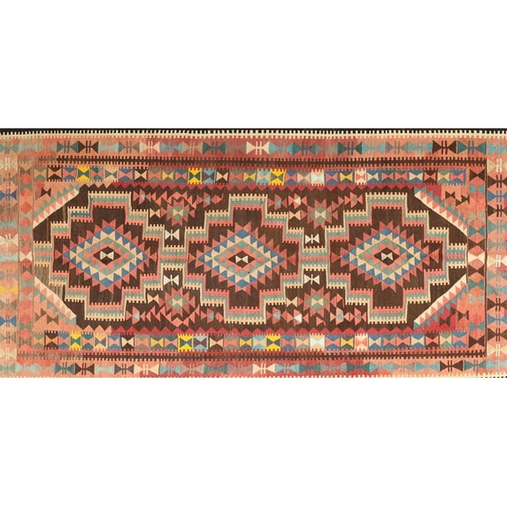 Ahgly Company Indoor Rectangle Traditional Light Copper Gold Southwestern Area Rugs, 5' x 8'