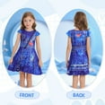 thumbnail image 5 of Benylion Descendants Costume Evie Dress for Girls Blue Flutter Sleeve Rocker Style Dresses Kids Halloween Birthday Party Cosplay Outfit for 9-10 Years, 5 of 6